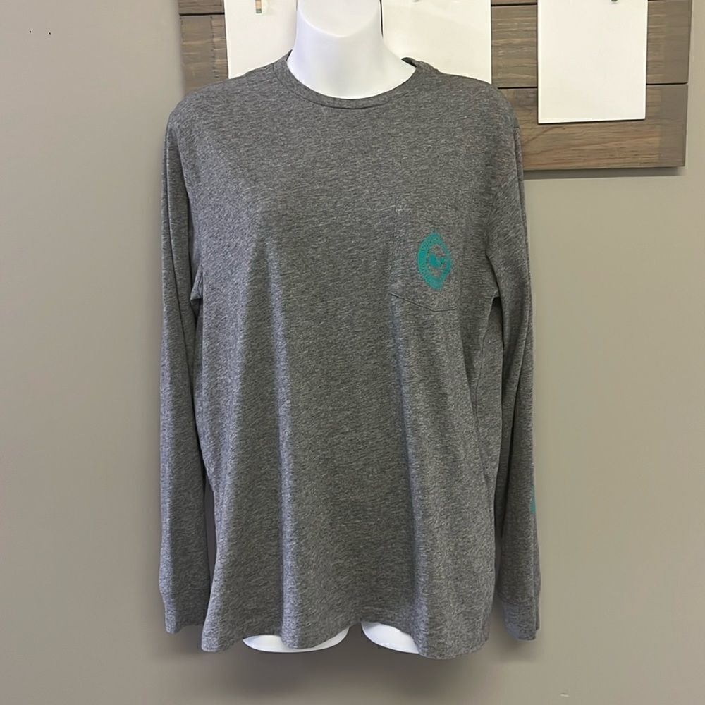 Vineyard Vines Men’s Grey Long Sleeves Crewneck Pullover Whale Tee- Small